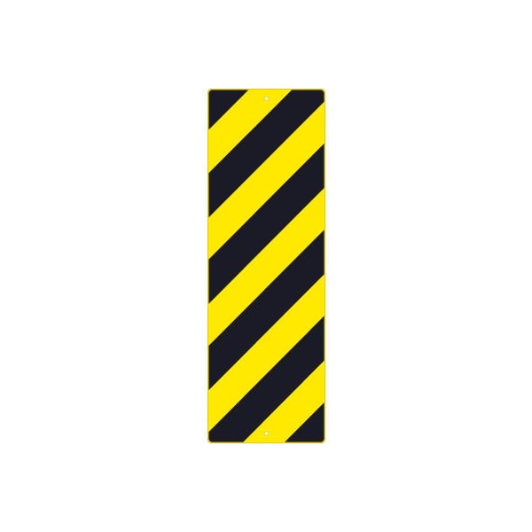 NMC Traffic Sign, Right Stripe Yellow Object Marker Sign, 12in X 36in, Yellow